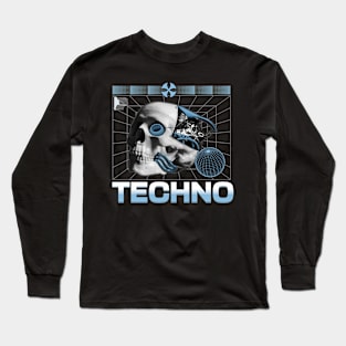 TECHNO  - Tech Head (White) Long Sleeve T-Shirt